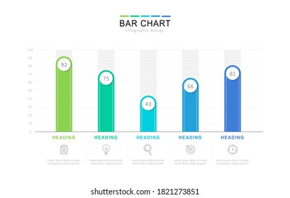 Elegant infographic design with colorful bar chart elements