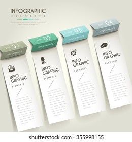 elegant infographic design with folding paper elements elegant infographic design with folding paper elements