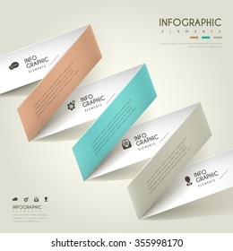 elegant infographic design with folding paper elements