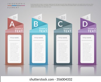 elegant infographic design with folding paper elements