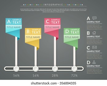 elegant infographic design with folding paper elements