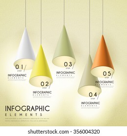 elegant infographic design with hanging lamp elements