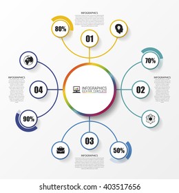 Elegant infographic template design with circles. Vector illustration