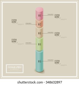 elegant infographic template design with column chart element