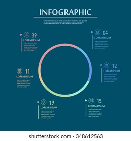 elegant infographic template design with thin line circle elements