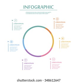 elegant infographic template design with thin line circle elements