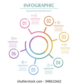 elegant infographic template design with thin line circle elements