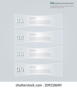 Elegant infographics template design for website banners, business, brochure. Editable vector illustration. Horizontal. Grey color glass style.