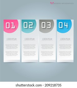 Elegant infographics template design for website banners, business, brochure. Editable vector illustration. Vertical. Pink, green, grey, blue.