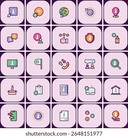 Elegant Information Icons Set, ideal for user interface design and apps development