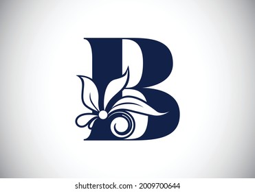 Elegant Initial B Logo Design with Floral Swirls Artistic Letterform and Decorative Flourishes