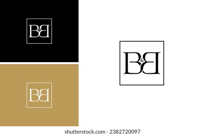 elegant initial BB logo design vector with square management finance concept