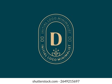 Elegant Initial D minimal logos in retro style