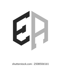 Elegante inicial EA Carta Logo Concept. Modelo de design de logotipo exclusivo moderno da letra Hexágono EA. 