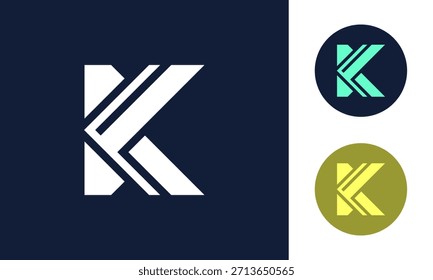 Elegante símbolo inicial del logo K