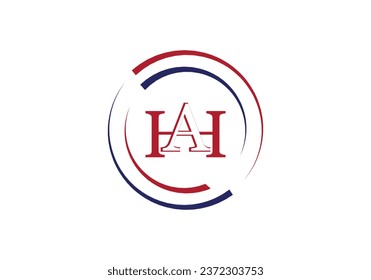 Elegant initial letter AH, HA logo vector, Creative Lettering Logo Vector Illustration.