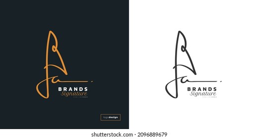 Elegant Initial Letter B and A Logo Design with Handwriting Style. BA Signature Logo or Symbol for Business Identity