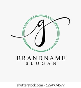 Elegant Initial Letter G Simple Logo Typeface Sign Symbol Icon Vector