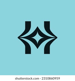 elegant initial letter H star logo