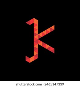 elegante letra inicial jk con Vector de logotipo de corona, Ilustración vectorial de logotipo de letras creativas