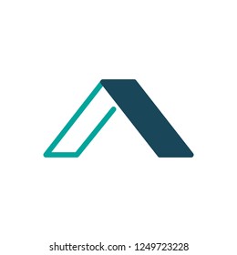 Elegant Initial letter A logo linear and flat design template, vector illustration isolated on white background.