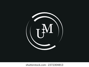 Elegant initial letter MU, UM logo vector, Creative Lettering Logo Vector Illustration.