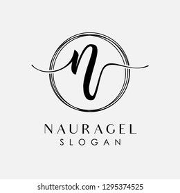 Elegant Initial Letter N Simple Logo Typeface Sign Symbol Icon Vector - Vector