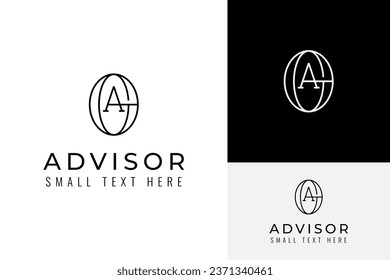 Elegant Initial Letter A O Adviser Advisor Global Market Investment Consulting Logo Design  Branding Template