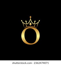 elegant initial letter O with crown logo vector, Creative Lettering Logo Vector Illustration.