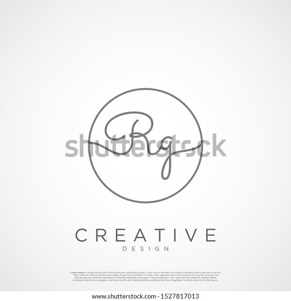Elegant Initial Letter Rq Logo Circle 스톡 벡터(로열티 프리) 1527817013