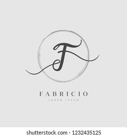 Elegant Initial Letter Type F Logo With Brushed Circle 