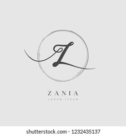 Elegant Initial Letter Type Z Logo With Brushed Circle 