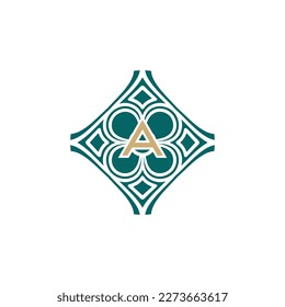 letra inicial elegante Logo de marco de patrón abstracto único