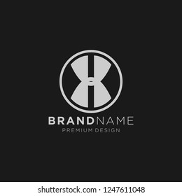 Elegant Initial Letter u,x circle Logo Design