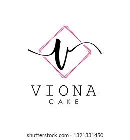 Elegant Initial Letter V  Simple Logo Typeface Sign Symbol Icon Vector