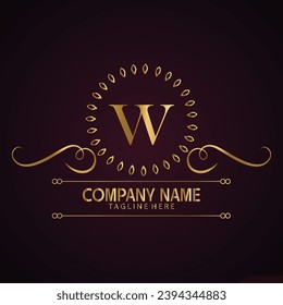 elegant initial letter W with crown logo vector, Creative Lettering Logo Vector Illustration.