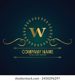 elegant initial letter W with crown logo vector, Creative Lettering Logo Vector Illustration.