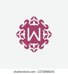 elegant initial letter X abstract ornament square emblem logo