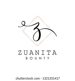 Elegant Initial Letter Z Simple Logo Typeface Sign Symbol Icon Vector