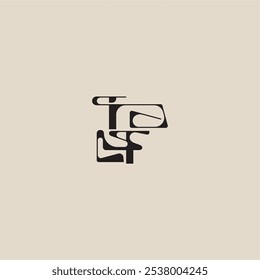 Elegante logotipo inicial estilo audaz y concepto de lujo TF letra de monograma de tipografía curva