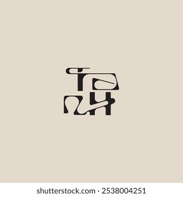 elegant initial logo bold style and luxury concept TH curved typography monogram letter