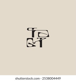 elegant initial logo bold style and luxury concept TT curved typography monogram letter