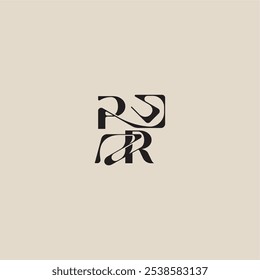 logotipo inicial elegante estilo negrito e conceito de luxo PR tipografia curvada carta monograma