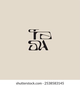 elegant initial logo bold style and luxury concept TA curved typography monogram letter
