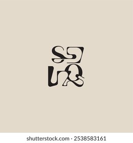 logotipo inicial elegante estilo arrojado e conceito de luxo carta de monograma de tipografia curvada SQ