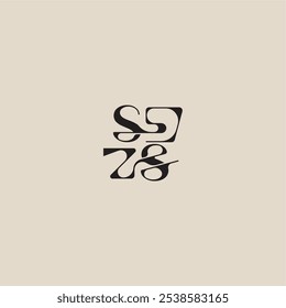 elegant initial logo bold style and luxury concept SS curved typography monogram letter