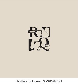 elegant initial logo bold style and luxury concept RQ curved typography monogram letter