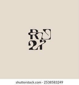 elegante logotipo inicial estilo audaz y concepto de lujo RI letra de monograma de tipografía curva
