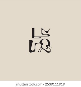 elegant initial logo bold style and luxury concept LQ curved typography monogram letter