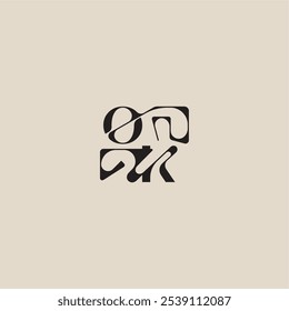 elegantes, anfängliches Logo, mutiger Stil und luxuriöses Konzept, Ok, gekrümmte Typografie, Monogramm